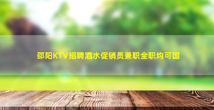 邵阳KTV招聘酒水促销员兼职全职均可国
